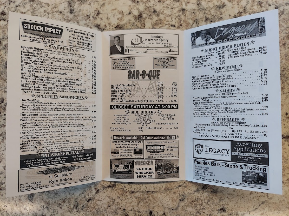 Checkered Flag Barbecue Menu - Image 1